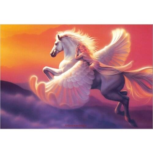 Counted Cross Stitch Kits Needlework Embroidery - Crafts 14 ct Aida DMC Color DIY Arts Handmade Home Decor - Flying Horse