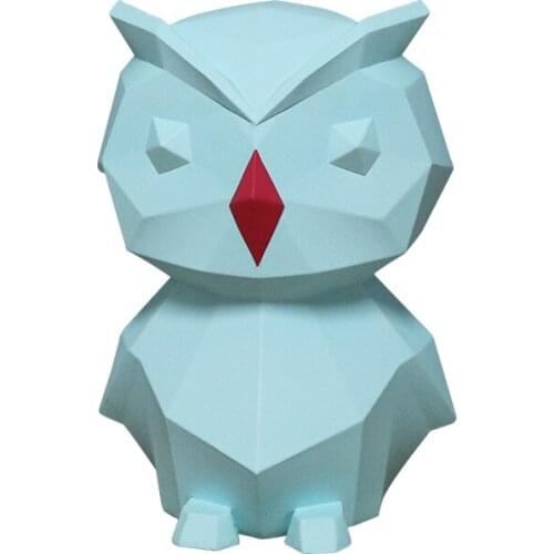 NORDIC STYLE ABSTRACT CUTE OWL STATUE GEOMETRIC ANIMALS ART SCULPTURE RESIN CRAFTS HOME OFFICE DECORATION ORNAMENTS R2698