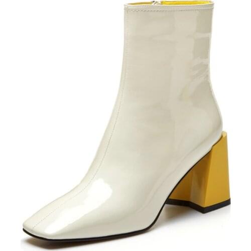 SKLFGXZY 2020 New Autumn/winter Womens boots Genuine leather Chelsea ankle boot High heels European brands handmade