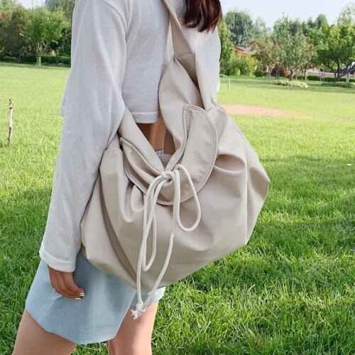 New Casual women canvas bag large capacity totes for female Shoulder bag design leisure hobos handbag big white shopping bag Q1