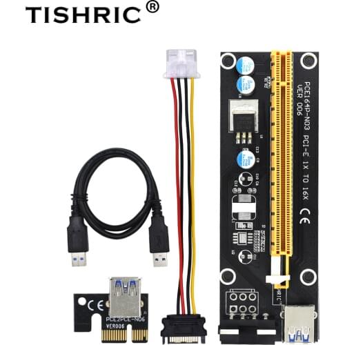 TISHRIC 10Pcs 60CM Riser Card USB 3.0 Graphics Extension Cable PCI-E 1X To 16X Extender PCI Express Riser For GPU Miner Mining