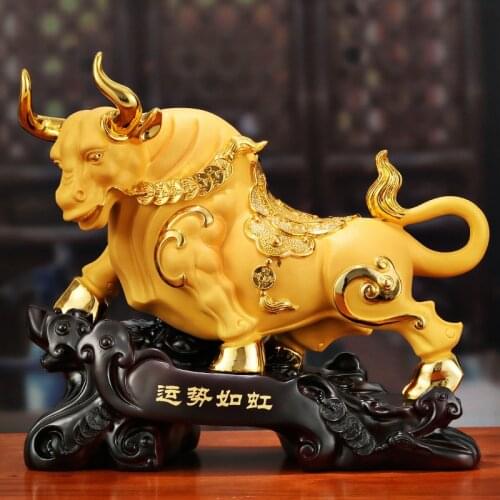 Cattle decorations Taurus resin crafts home living room TV cabinet office decoration sand gold gifts