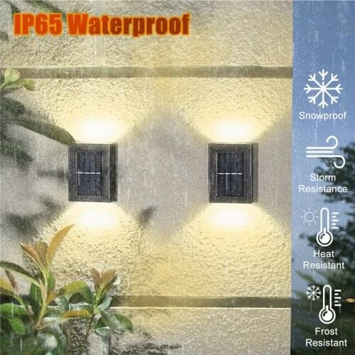 Outdoor Solar LED Wall Lamp Waterproof Solar Light Sconce Lamp 5V Garden Light Street Lamp LED Patio Sunlight Landscape Lighting