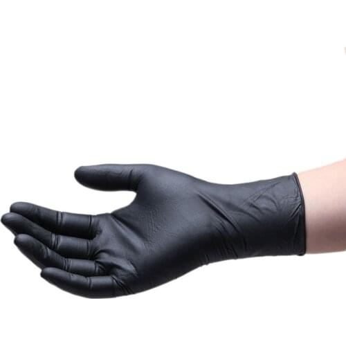 Thicken 50pcs Blackdisposable Nitrile Gloves Safety Glove Anti-static Waterproof Work Glove Powder-free Garden Beauty Mechanic 6
