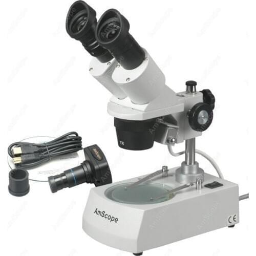 Forward Stereo Microscope--AmScope Supplies 20X-40X Forward Stereo Microscope + Digital Camera SE306R-P-P