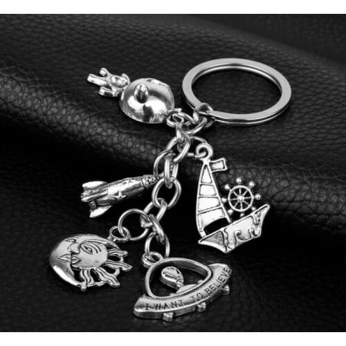 I want to believe Alien Keychain for Women Men Car Key Holder Bags Jewelry Keyrings 2018 New Year Listing