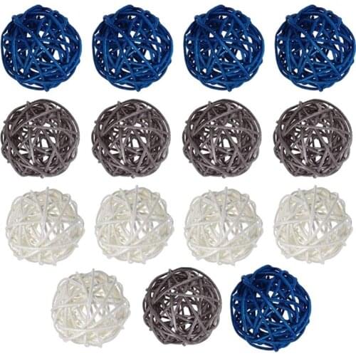 15Pcs Rattan Balls Decorative Ball Orbs Vase Fillers Table Decor, for Ceiling Orb Grapevine Ball Decorations