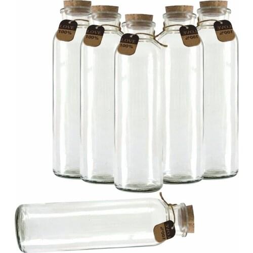 2pcs 350ml Glass Bottle Cork Cap Container Message Refillable Bottles Wishing Bottle Thanksgiving Decoration Gifts 56mm Dia