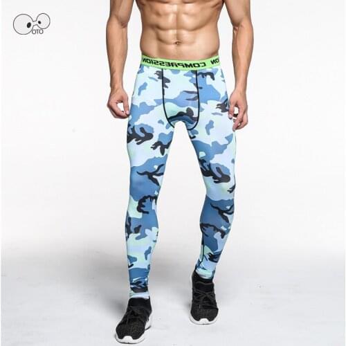 2017 Mens Elastic Compression Running Tights Pants GYM Bodybuilding Fitness Trousers Male Camouflage Jogger Skinny Leggings