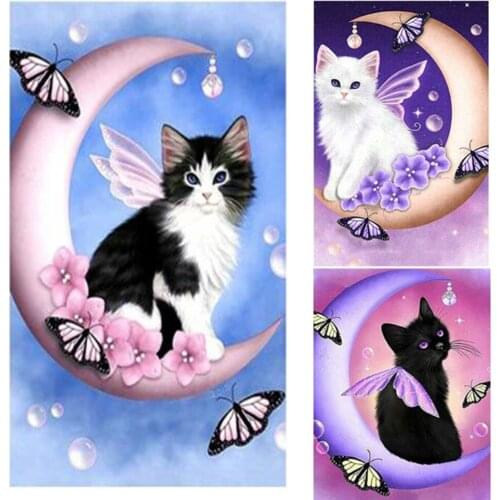 Diamond Embroidery Cats 5D Diamond Painting Animals Full Drill Mosaic Square Round Art Cross Stitch Pictures Home Decoration