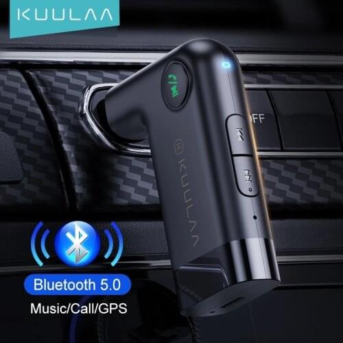 KUULAA Bluetooth Receiver Wireless Bluetooth 5.0 3.5mm AUX Jack Audio Adapter for Car PC Headphones Portable Mic 3.5 Receptor
