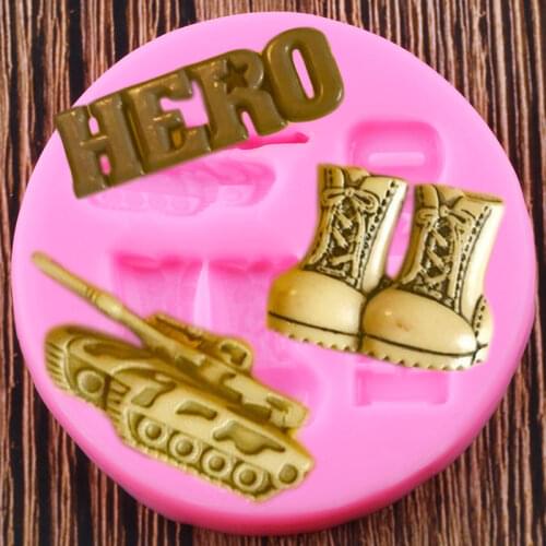 Boots Tank Hero Silicone Molds DIY Baby Birthday Cake Decorating Tools Chocolate Fondant Mould Candy Polymer Clay Moulds