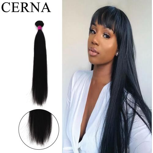 Cerna Straight 26 28 30 32 34 36 38 40 Hair 100% Unprocessed Human Virgin Hair Weave Bundle Natural Black Remy Hair Extensions