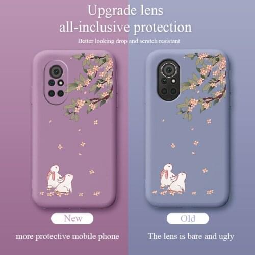 Moonlight Floral Phone Case For Huawei Nova8 8Pro 8SE Nova 7 7Pro 7SE 6 6se 5 5Pro 5Z 5I 5Ipro 5T 4 4E Liquid Silicone Cover