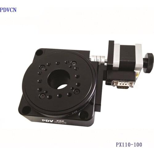 PX110-100 Electric Rotating Machine Optical Rotating Platform Motorized Rotation Stage 100mm bearing scale