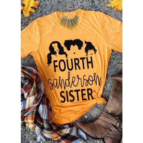 Fourth Sanderson Sister T-Shirt Fourth Slogan Tee Aesthetic Halloween Tumblr Yellow Clothing Tops Casual 90s Aesthetic Outfits