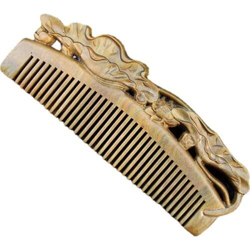 Hot Sale Gift Carved Sandalwood Comb Green Sandalwood Comb Double-sided Carved Wood Comb Sandalwood Comb