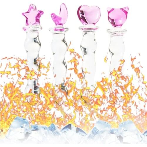 Crystal Glass Butt Plug Anal Sex Toys Mens Womens G-Spot Anal Butt Plug Beads Masturbation Pink Heart Crystal Sex Toy Product