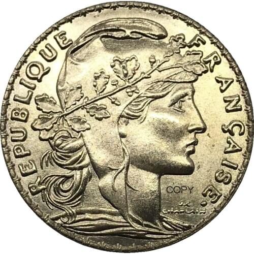 Aliexpress france France Gold 20 Francs 1907 Gold Marianne Rooster Brass Metal Copy Coin