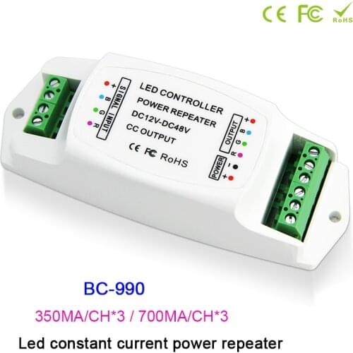 BC-990 RGB Strip Amplifier DC12V-48V Led Constant current PWM LED power repeater 350mA LED PWM amplifier 700mA Power controller