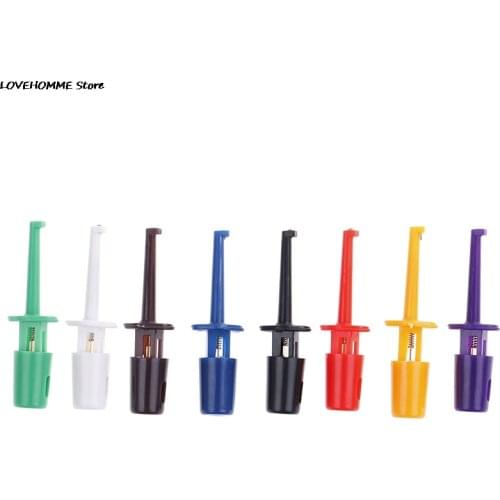 Mini 12Pcs Or 10pcs Single Test Hook Clip Test Probe For Electronic Testing IC Grabber Large Round Crocodile Clip Hook Test Clip