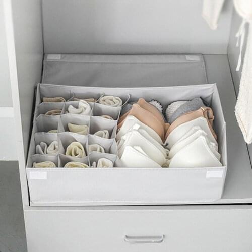 Washable Oxford Cloth Container Underwear Socks Dormitory Storage Box with Lid Drawer Organizers