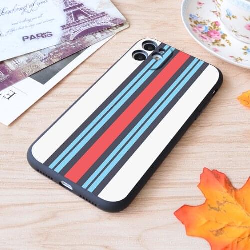 Martini Racing Colours Print Soft Silicone Matt Case For Apple iPhone Case