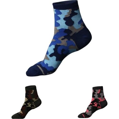 5 Pairs Men Short Camouflage Blue Green Pink Novelty Vintage Funny Men Socks Deodorent Thicker Warm Stretchy Cotton Sock Meias