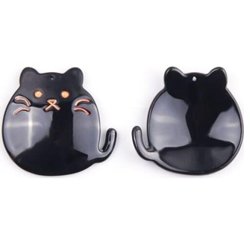 New style 30pcs/lot animals cartoon black cute cats shape acrylic beads diy jewelry earring/garment pendant accessory