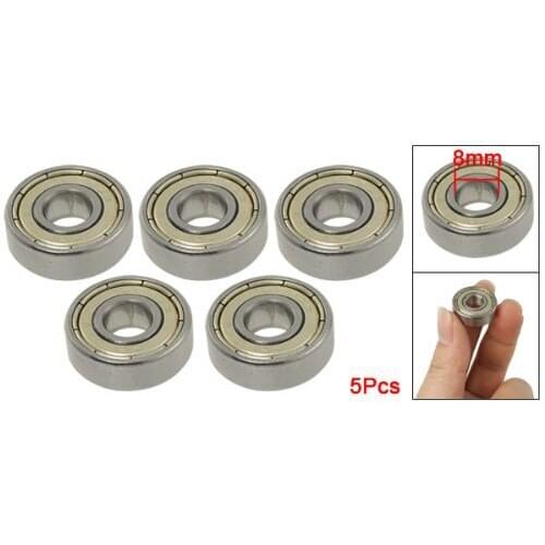 New Style 5 Pcs Deep 8mm x 22mm x 7mm Groove Ball Wheel Bearings