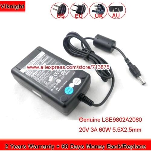 Genuine LSE9802A2060 20V 3A 60W Charger Adapter for ACER 850C 350C 352 358 360 355 374 3100 3120 3120V 3120X 503DX 506DX