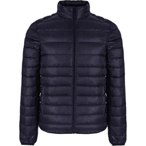 Autumn Winter Jacket Men 2020 New Couples Thin Coats 90% Duck Down Ultra-light Slim Stand-Collar Cotton-Padded Solid Parkas