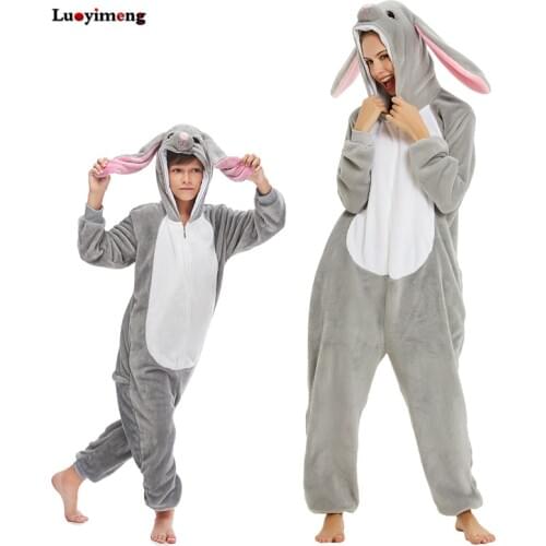 Adult Kids Kigurumi Unicorn Pajamas Cartoon Rabbit Costumes Pajamas For Women Unicornoio Sleepwear Winter Panda Stitich Onesies