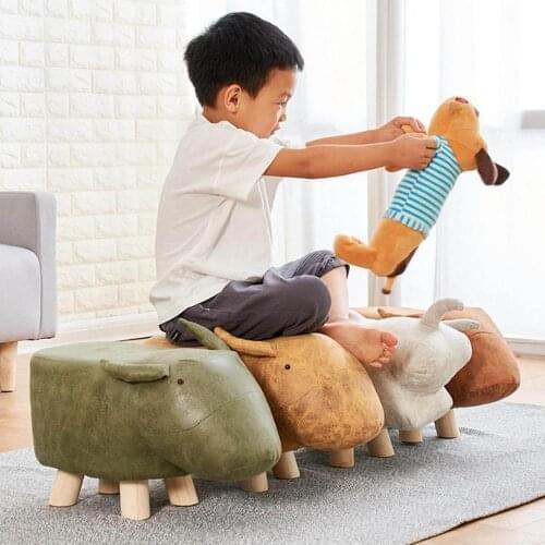 Animal Stool Sofa Stool Elephant/Puppy/Elk/Dinosaur/Bull Padded Seating Rest Chair Pouffe Bench
