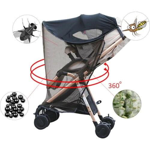 Baby Universal Anti-UV Insect Mosquito Repellent Baby Stroller Mosquito Net Baby Stroller Crip Netting Sunshade Canopy Cover