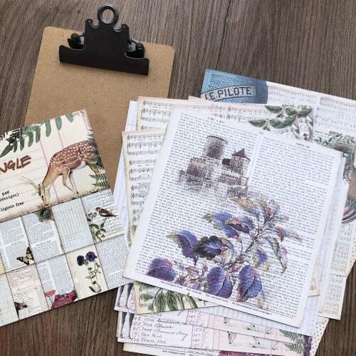 Vintage Material Paper DIY scrapbooking junk journal base collage gift packaging decoration material paper