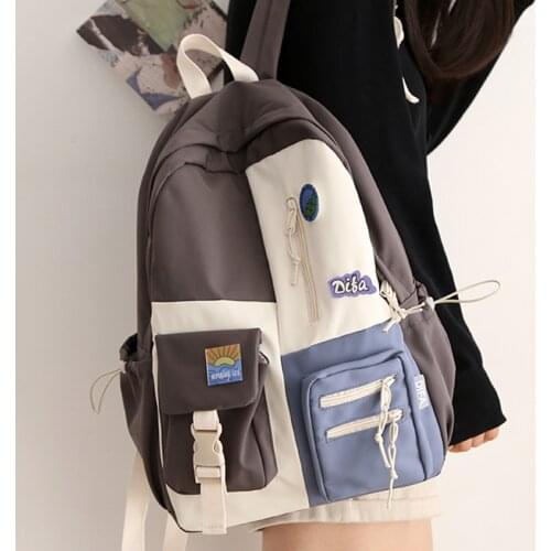 Waterproof Nylon School Backpack for Teenage Girls Ladies Travel Rucksack College Student Book Bag Mochila Schoolbag 2021 New