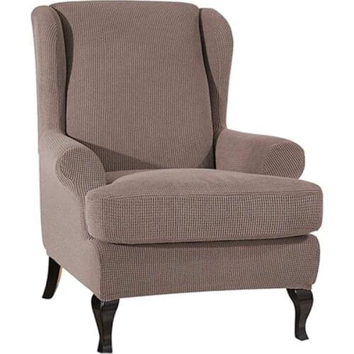 Wingback Sloping Arm King Back Chair Cover Elastic Armchair Wing Sofa Back Chair Cover Stretch Protector Slip Cover Protector Li
