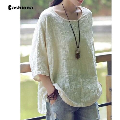 Plus size 4xl 5xl Women Basic Tops Three Quarter Sleeve T-shirt Loose Femme Tees Pullovers Autumn Shirt Womens Clothing 2021