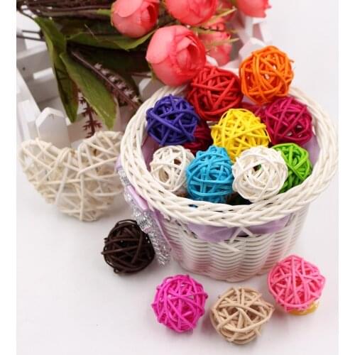 10PCS 3CM Rattan Ball Sepak Takraw Christmas/Birthday&Home Wedding Party Decorations DIY Ornaments Rattan Ball Kids Toys