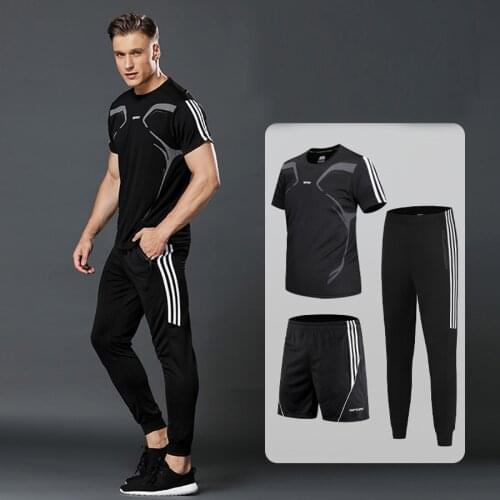 2/3Pcs/Set Mens Workout Sports Suit Sportswear Men Gym Fitness Clothes Running Jogging Sport Wear Exercise Basketball Suit Men
