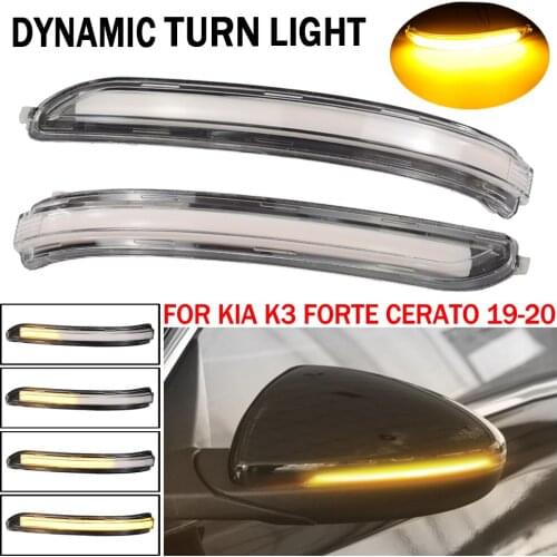 2pcs For Kia K3 Forte Cerato 2019 2020 Car Accessories LED Dynamic Turn Signal Side Wing Mirror Indicator Light Lamp