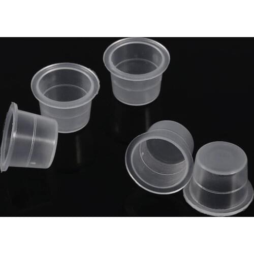 100pcs/Set Tattoo Ink Cup Cap Holder Pot M/L Plastic Holder Microblading Makeup Pigment Container Disposable Supplies Accessory