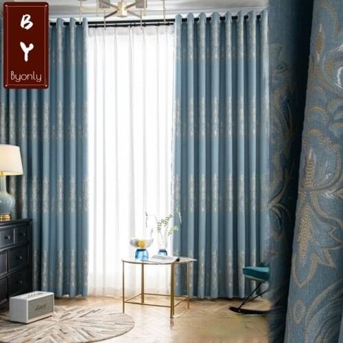 2021 New Blackout Curtains Finished Custom Living Room Nordic Minimalist Bedroom Living Room Study Popular Curtains Jacquard