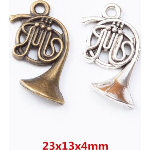 40 pieces of retro metal zinc alloy Trumpet pendant for DIY handmade jewelry necklace making 7230