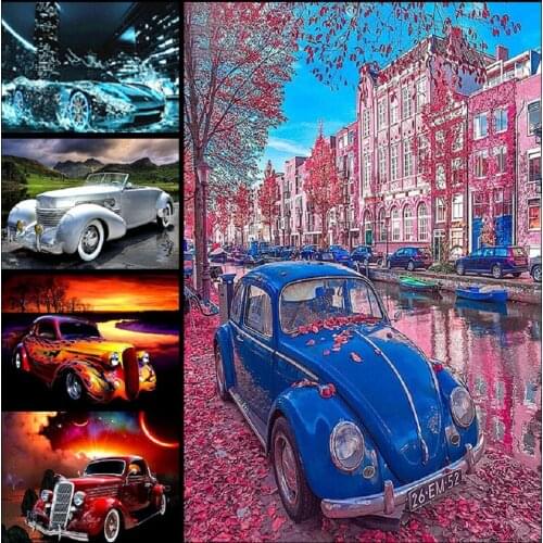 5D Diamond Painting Cool Sports Car Scenery Diamond Mosaic Full Square/Round Drill Cross Stitch Embroidery Home Decor Painting