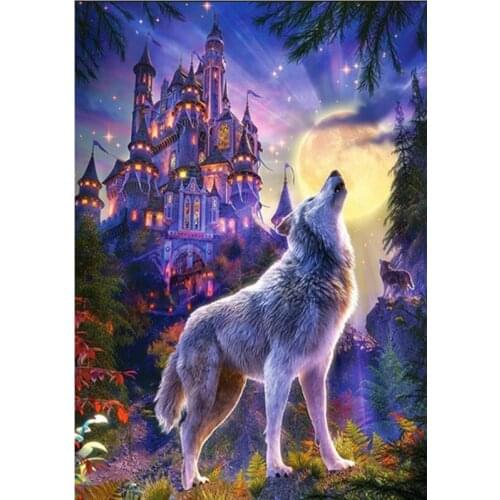 5D Diy Diamond Painting Seabed Dolphin Snow Mountain Wolf Wild Crane Diamond Embroidery Animal Cross Stitch Home Decoration