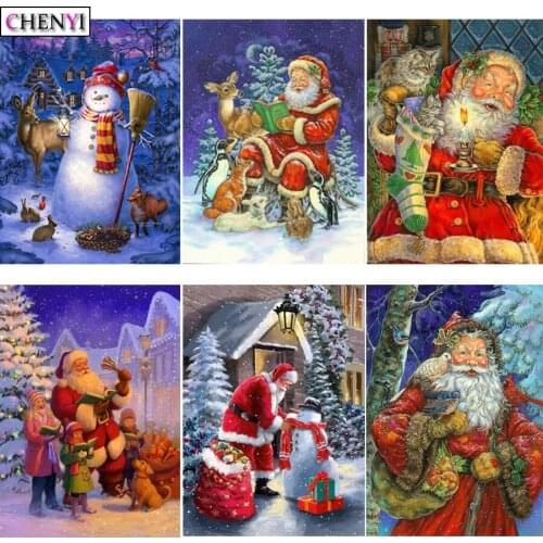 5D DIY Diamond Painting Santa Claus For Christmas Decoration Diamond Embroidery Cross Stitch Kits Mosaic Handmade Gift Wall Art