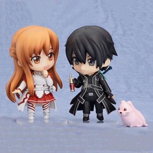 10cm Anime Sword Art Online figure Yuuki Asuna Kirigaya Kazuto Action PVC Collection Model toys for children SAO