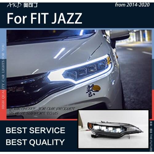 AKD Car Styling for Honda Jazz Fit 2014-2020 LED Headlight DRL Fog Lamp Turn Signal Lamp Low Beam High Beam Projector Lens